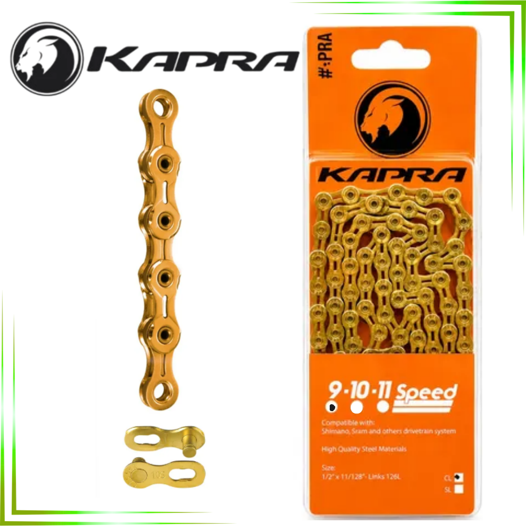 CADENA KAPRA 9VEL DORADA 1/2x3/32x116LINK